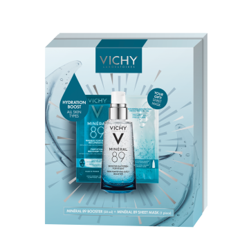 VICHY XMAS Mineral89 + kangasnaamio 2021 JOULUPAKKAUS 50 ml + 29g