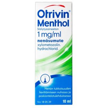 OTRIVIN MENTHOL SÄILYTYSAINEETON nenäsumute, liuos 1 mg/ml Freepod-pumppu 10 ml