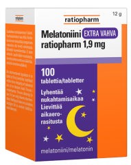 MELATONIINI EXTRA VAHVA RATIOPHARM 1,9 MG 100 tabl